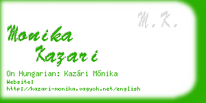monika kazari business card